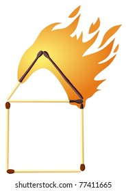 house of matches on fire