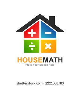 House math logo vector design. Suitable for business, web, art, education and math symbol