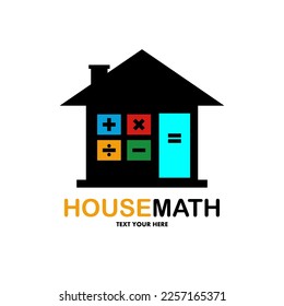 House math logo vector design. Suitable for business, web, art, education and math symbol