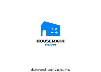 House Mathematical Genius Logo Vector Design Illustration Idea