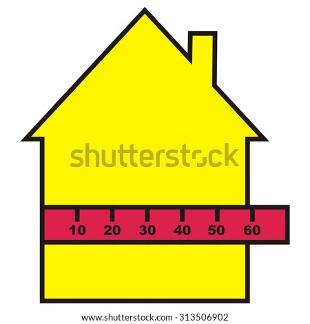 house to measure, measurement, vector icon