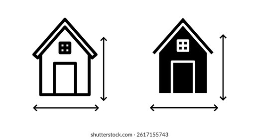 House Measurement icon set. for mobile concept and web design on white background