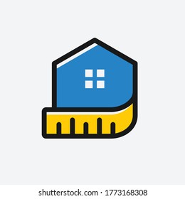 house measuring icon vector illustration logo