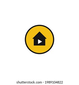 botón Reproducción de casa y medios. Ilustración vectorial para diseño gráfico, Web, UI, aplicación.