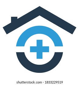 house with medical symbol illustration vector icon