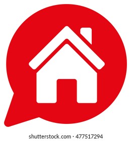 House Mention icon. Vector style is flat iconic symbol, red color, white background.
