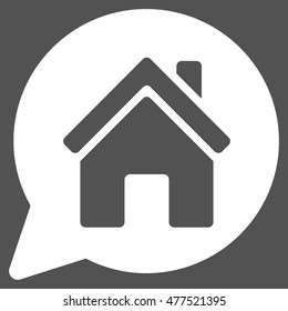 House Mention icon. Vector style is flat iconic symbol, white color, gray background.