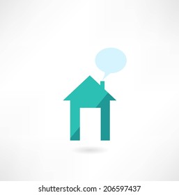 House with a message icon