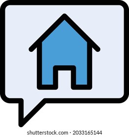 house message vector line colour icon