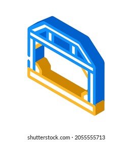 house metallic frame construction isometric icon vector. house metallic frame construction sign. isolated symbol illustration