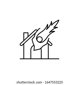 House, meteorite icon. Simple line, outline vector elements of natural disasters icons for ui and ux, website or mobile application