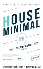 House minimal disco dance party flyer poster