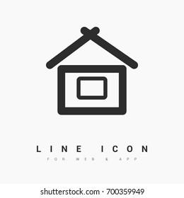 House minimal vector icon. Home flat line icon for websites and mobile minimalistic flat design.