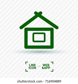 House minimal vector icon. Home flat line icon for websites and mobile minimalistic flat design.