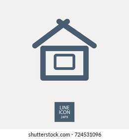 House minimal vector icon. Home flat line icon for websites and mobile minimalistic flat design.