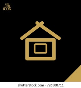 House minimal vector icon. Home flat line icon for websites and mobile minimalistic flat design.