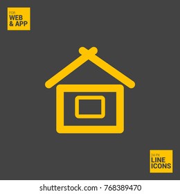 House minimal vector icon. Home flat line icon for websites and mobile minimalistic flat design.