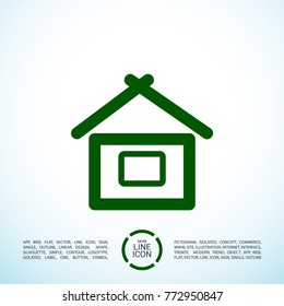 House minimal vector icon. Home flat line icon for websites and mobile minimalistic flat design.