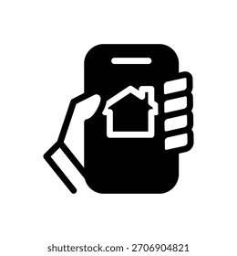 house mobile market solid icon vector design good for web or mobile app