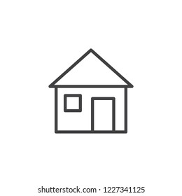 House model outline icon. linear style sign for mobile concept and web design. Home with door and window simple line vector icon. Homepage symbol, logo illustration. Pixel perfect vector graphics