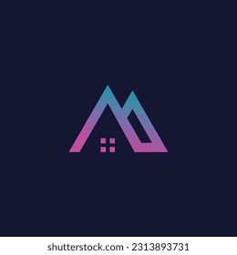 Haus mit modernem abstraktem Logo-Design