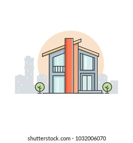 House modern iconic vector illustration