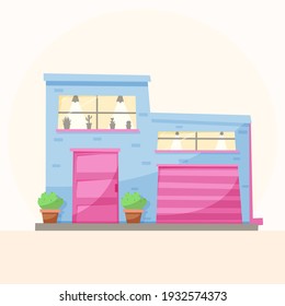 The house. Modern large house for rent with a garage.