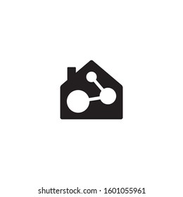 House and Molecule logo / icon design