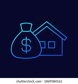 house and money line vector icon