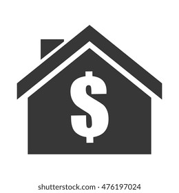 house money sign business real estate silhouette vector illustration