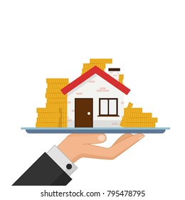 house and money vector. free space for text. wallpaper.