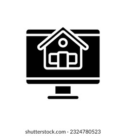 House Monitor Filled Icon Vector Illustration