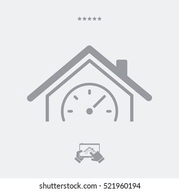 House and monitoring levels - Vector web icon