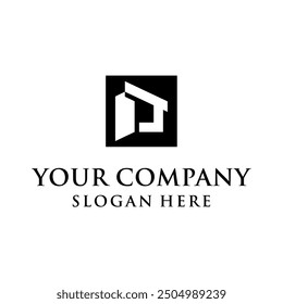 Haus Monogramm Logo Konzept, sauber, modern, stark.