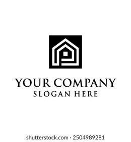 Haus Monogramm Logo Konzept, sauber, modern, stark.