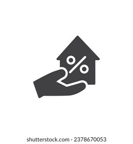 House mortgage rate vector icon. filled flat sign for mobile concept and web design. Mortgage house glyph icon. Symbol, logo illustration. Vector graphics