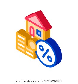 House Mortgage Service Tick vector isometric sign. color isolated symbol illustration