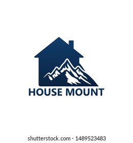 House Mountain Logo Template Design Vector, Emblem, Design Concept, Creative Symbol, Icon