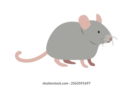 House mouse cartoon clipart. House mouse vector illustration in flat style. Hand-drawn wild animal concept