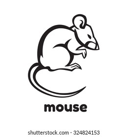 house mouse vector drawing home parasite - set of household pests in pure style