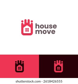 house move vector logo design