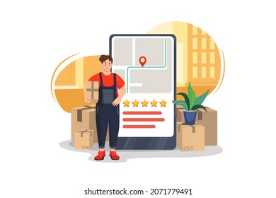 House Moving Service Illustration concept. Flat illustration isolated on white background
