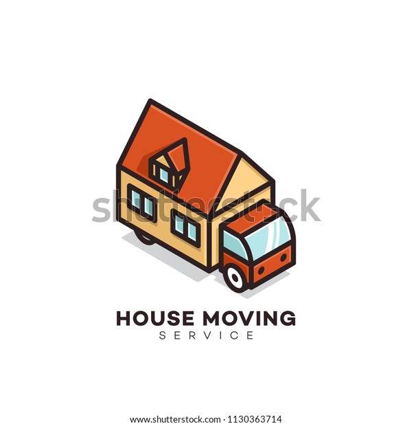 House moving service logo design template.\
Vector illustration.