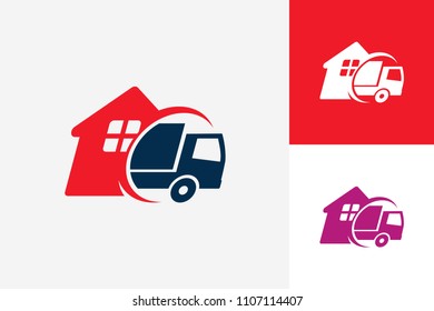 House Moving Truck Logo Template Design Vector, Emblem, Design Concept, Creative Symbol, Icon