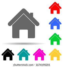 Haus mit mehrfarbigem Symbol. Einfache dünne Linie, Vektorillustration von Web-Icons für i und ux, Website oder mobile Applikationen