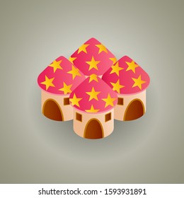  house mushroom illustration design, vector of house mushroom.