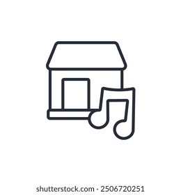 house music icon. vector.Editable stroke.linear style sign for use web design,logo.Symbol illustration.