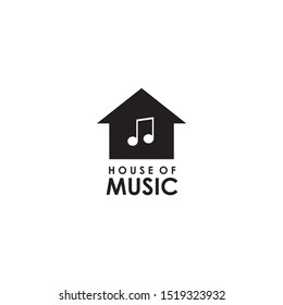 House of music logo design vector template
