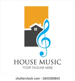 House Music Logo Images Illustration Design Template