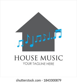 House music logo images illustration design template